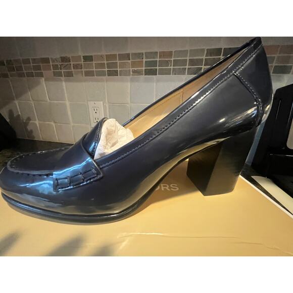 MICHAEL KORS BUCHANAN FAUX BLUE PATENT LEATHER MID LOAFER SZ 9.5M SOLD OUT NIB - Picture 4 of 4